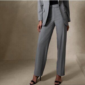 Banana Republic Sculpted Stretch Light Heather Gray Flare Pants